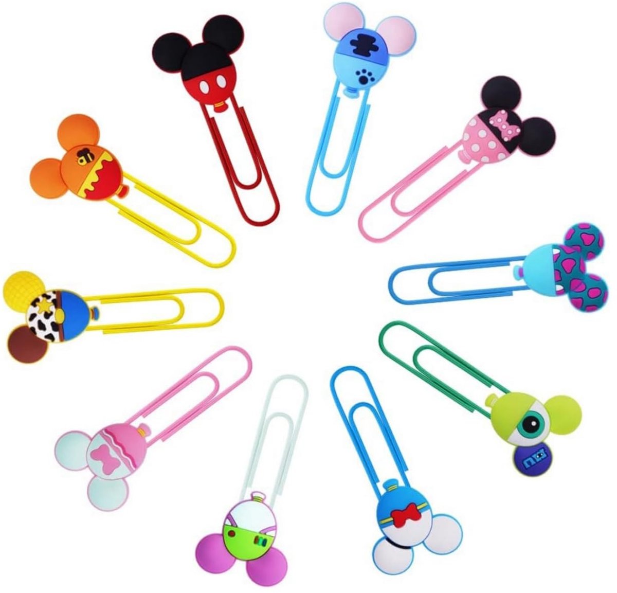 MTTProducts - Paper Clips - Kantoor accessoires - 10 kleurrijke paperclips - Document organisatie - Multifunctioneel - Geschikt voor school en kantoor
