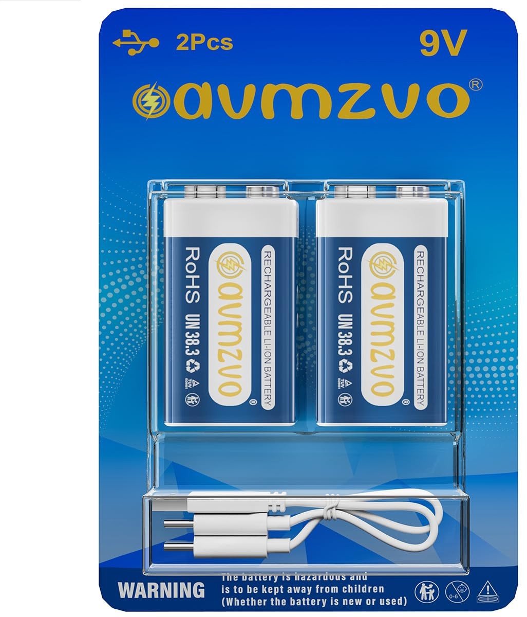 Solidchoice - Oplaadbare 9V Batterijen met USB-C Snelladen (2 stuks)