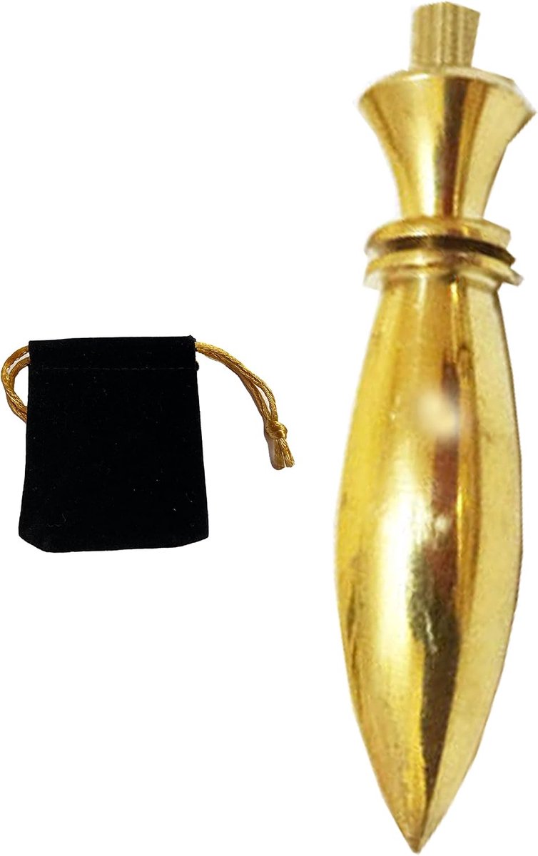 Pendulum - gouden metaal - met getuigeniszak - voor clairvoyantie en dowsing - ShopVlot