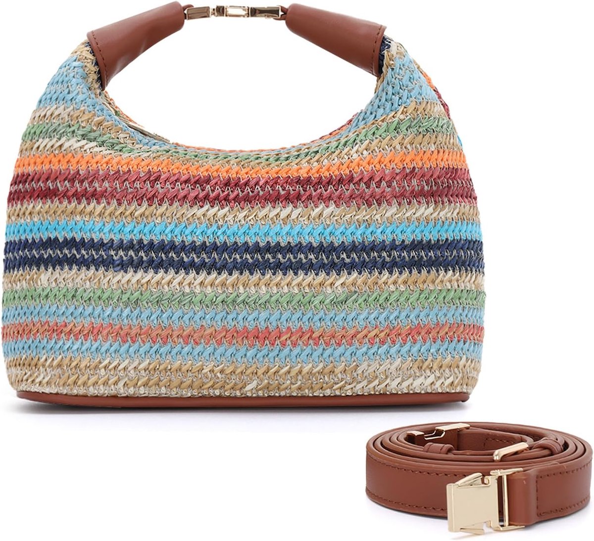 Fecialy Women's Straw Bag, Small Raffia Handbags, Summer Beach Crossbody Bag, Holiday, Straw, Woven Handbag 2025 - ShopVlot