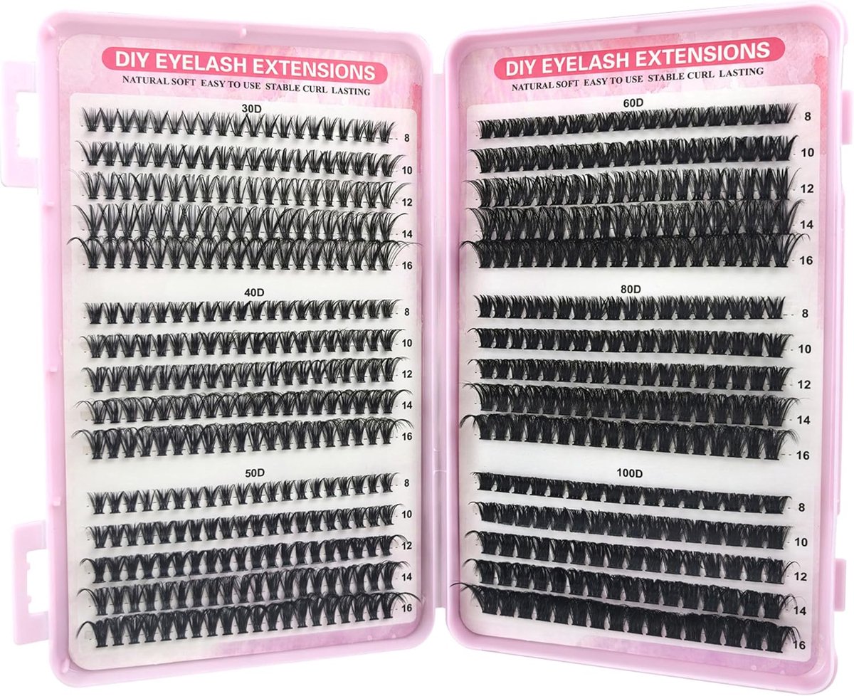 580Pcs Individual Eyelashes, 30D 40D 50D 60D 80D 100D Cluster Eyelashes Fluffy Russian DIY Eyelash Extensions for - ShopVlot