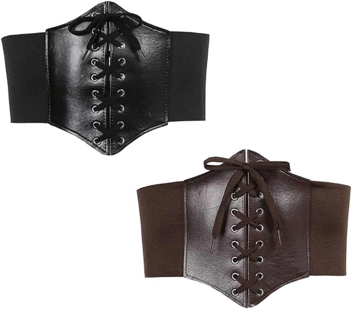 2 pieces women's belt with corset, wide retro belt for shirt, dress, cloak. - ShopVlot