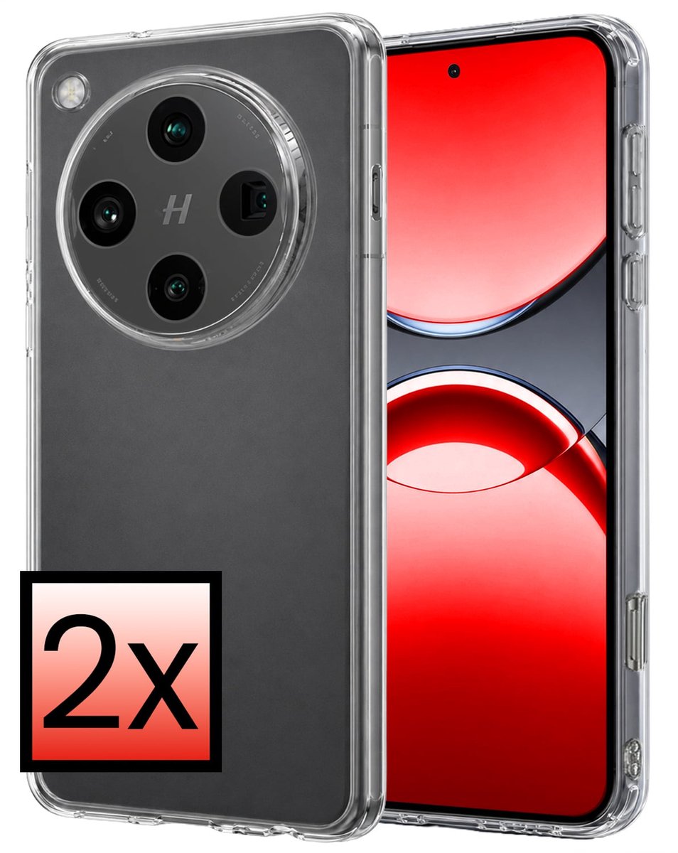 Hoesje - 2 Stuks - Geschikt voor OPPO Find X8 Pro - Sterk & Shockproof - Case Siliconen - Back Cover - Telefoon Hoes - Transparant
