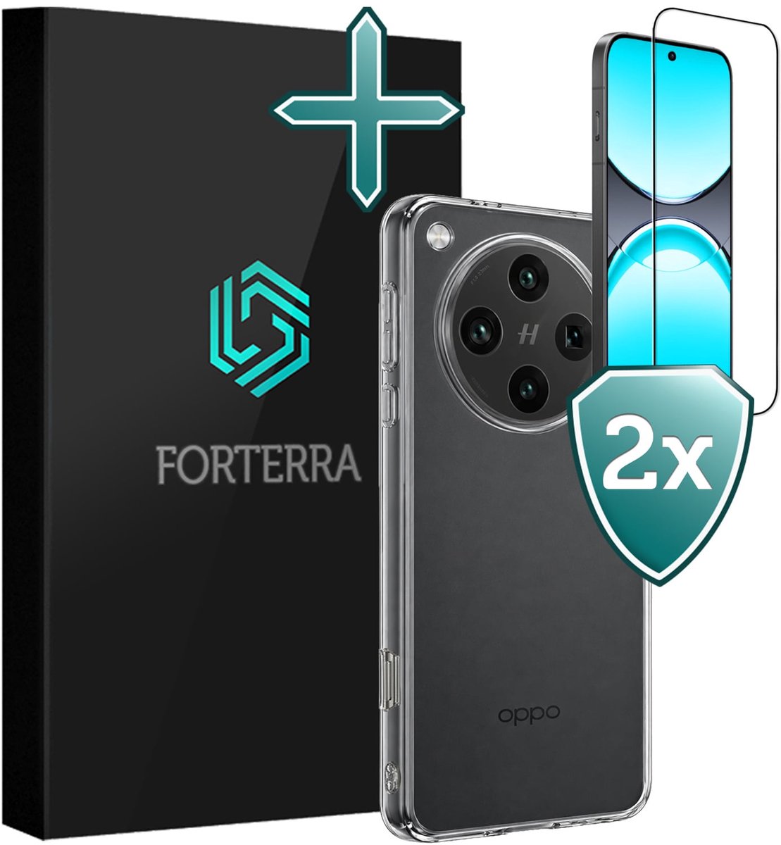 Hoesje Met 2x Screenprotector - Geschikt voor OPPO Find X8 Pro - Sterk & Shockproof - Telefoon Hoes - Back Cover - Siliconen Case - Transparant