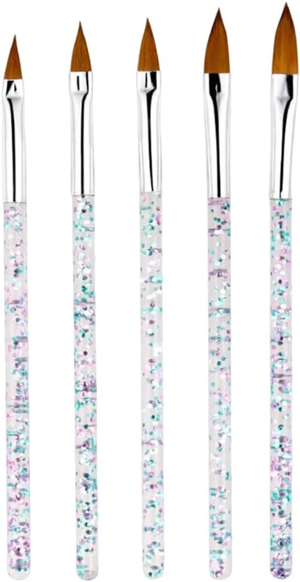5-piece nail art brush set, especially for UV gel and acrylic, detail and finishing tools - ShopVlot