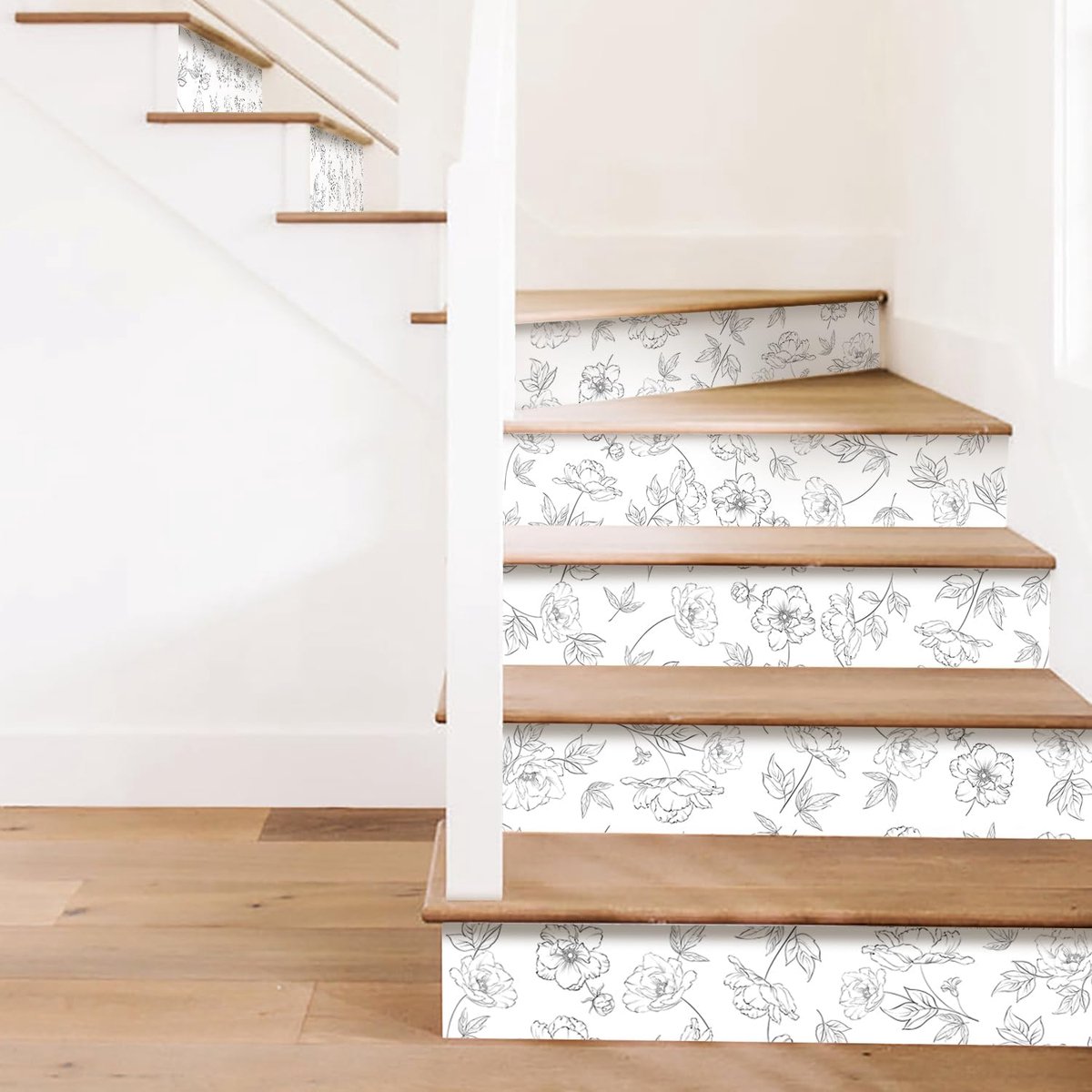 Neukids Self-Adhesive Stair Treads Vinyl White Pack of 15 100 x 18 cm Stair Stickers for Kitchen Bathroom Tile - ShopVlot
