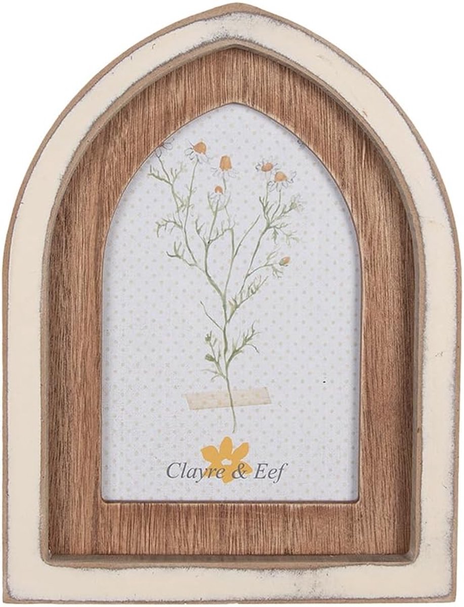 Clayre & Eef Photo Frame 10x15 cm Brown Beige Wood Product Rectangle Photo Frame - ShopVlot