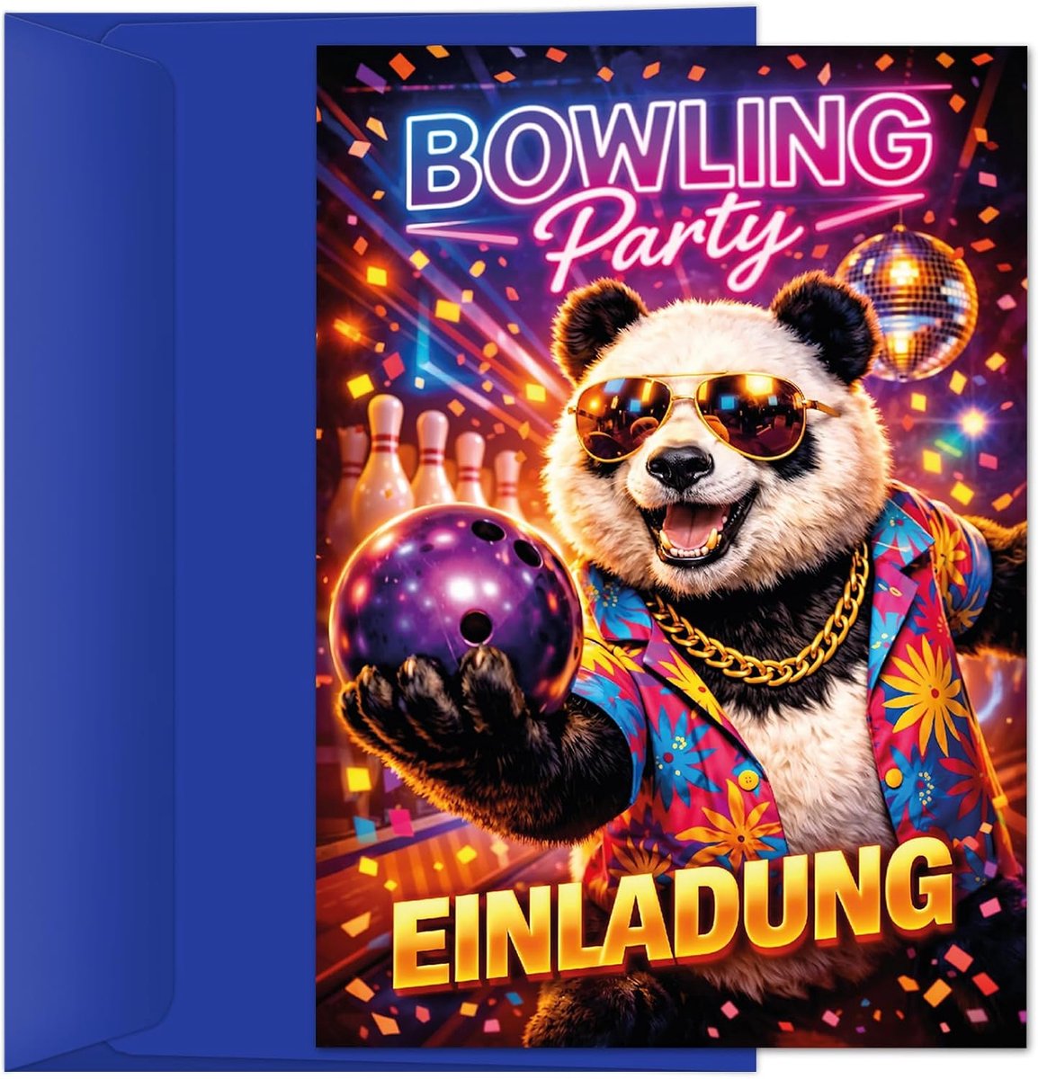 12 uitnodigingskaarten kinderverjaardag incl. 12 enveloppen bowling bowling party meisjes jongens kinderen - ShopVlot