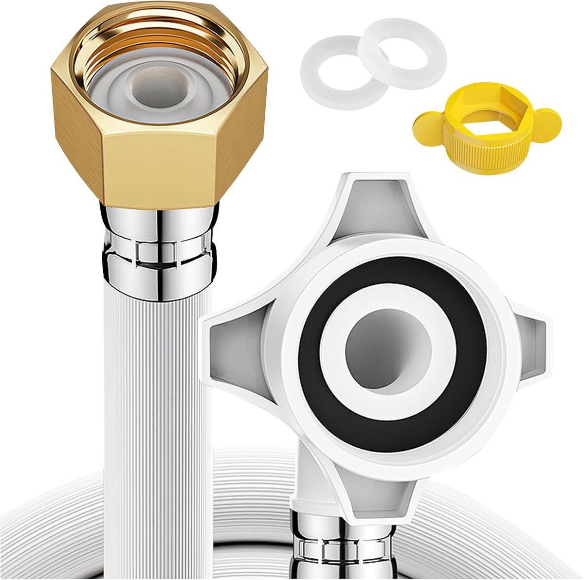 Washing Machine Hose 3 Meters, Supply Hose Washing Machines 3/4 Inch Washing Machine Hose Extension with Metal - ShopVlot