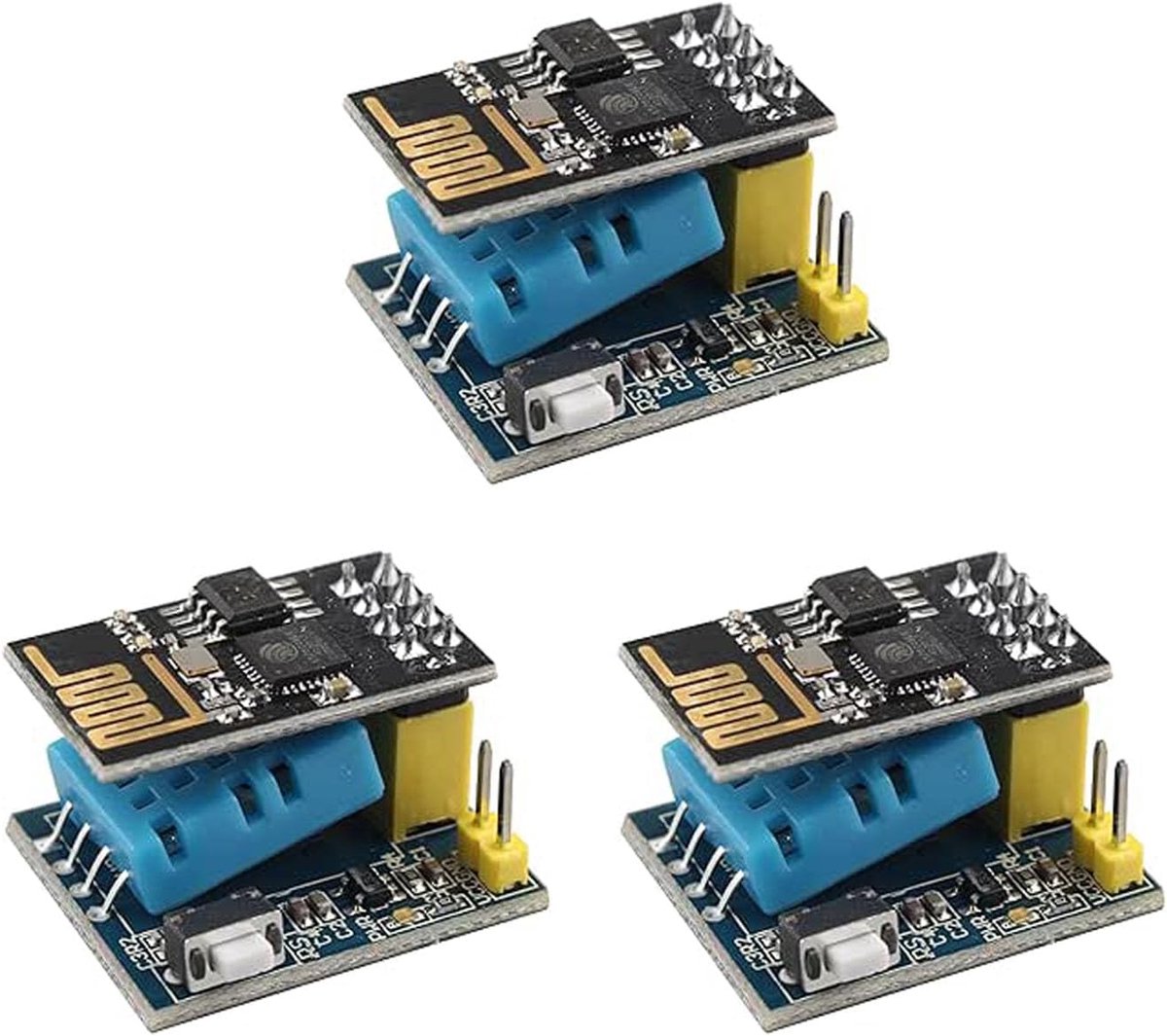 3PCS Serial Wireless Transceiver (ESP8266 ESP-01S) + Temperature and Humidity Meter Compatible with Smart Home, IOT - ShopVlot