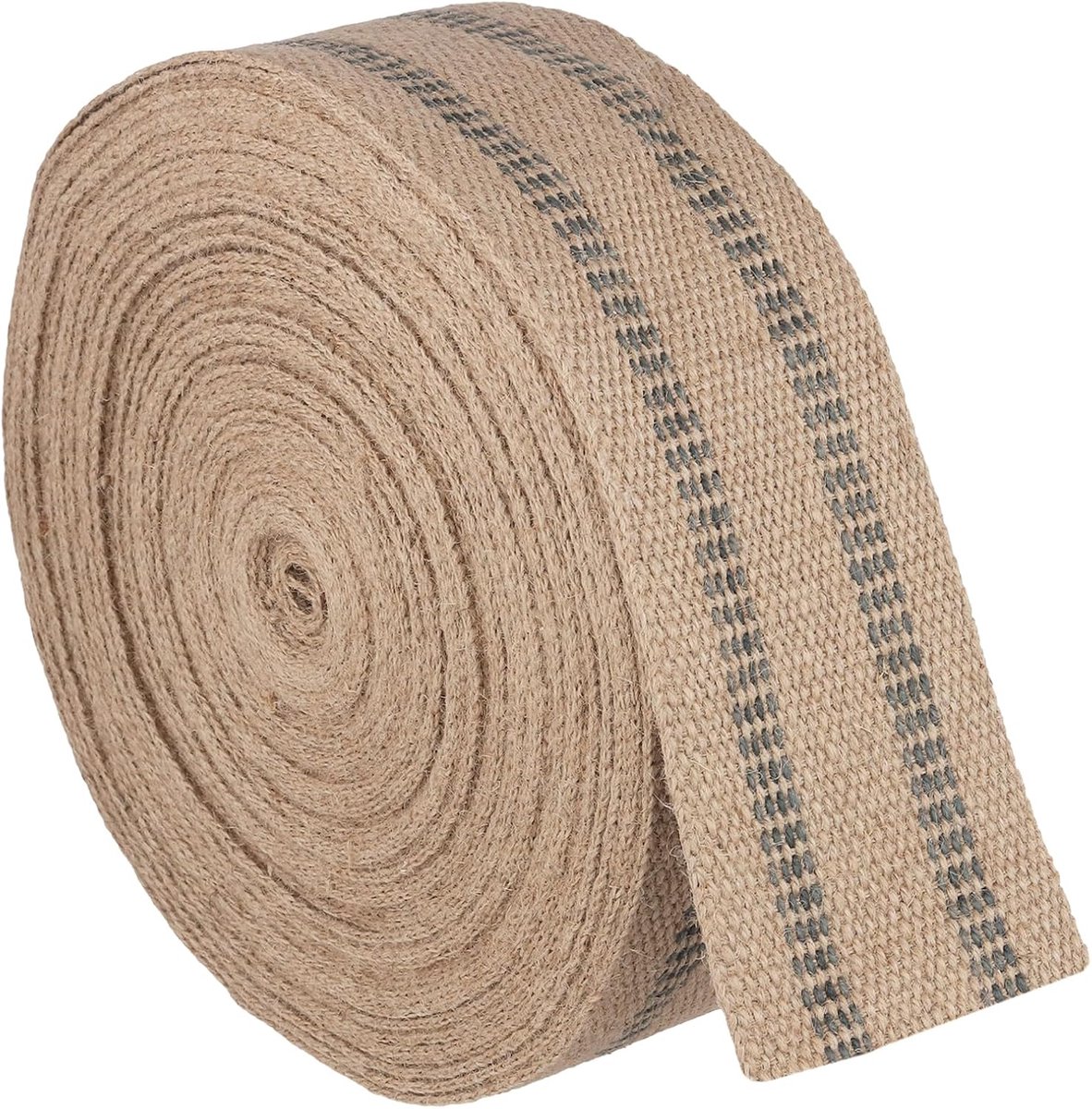Jute Belt 9cm x 30m, Jute Belt With Black Stripes, For Decoration, Craft And DIY - ShopVlot
