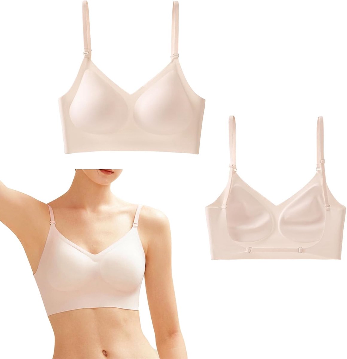 Backless bra met V-hals - bustier met verwijderbare straps - push-up effect - perfect voor onder kleding - ShopVlot
