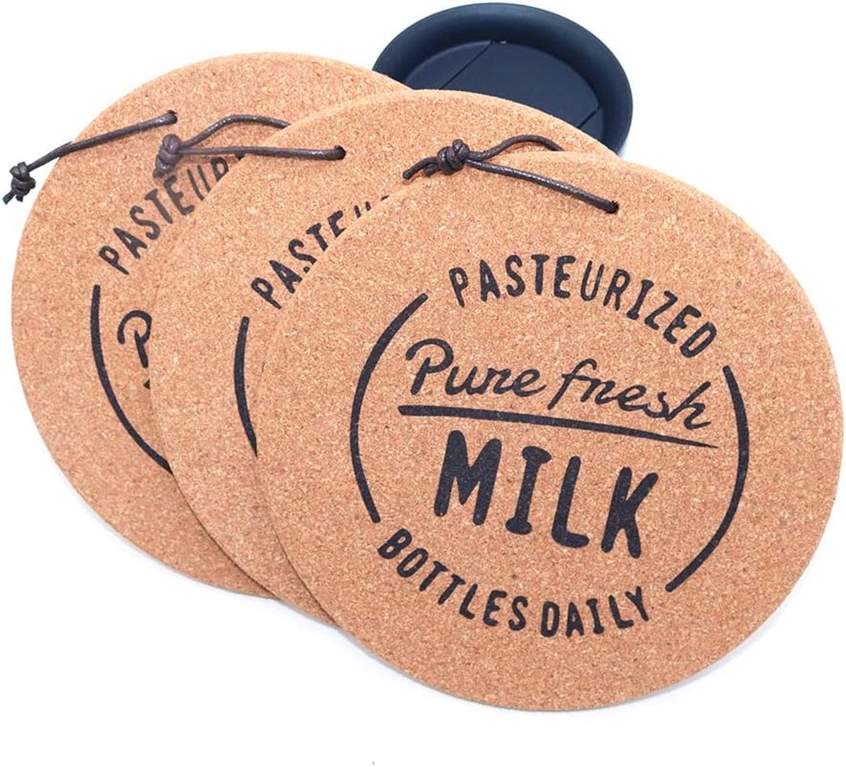 Cork coasters 7,4" - rond - vochtabsorberend - bescherm je meubels - ShopVlot