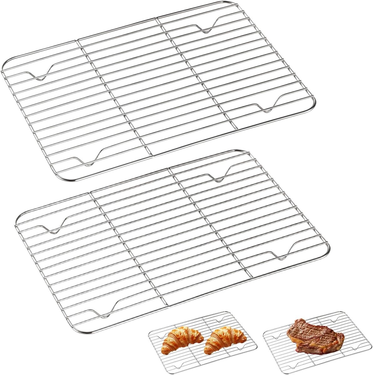 Koelrekken voor bakken 29.7x18.5cm - roestvrij staal - hittebestendig - ideaal voor taarten en meer - ShopVlot