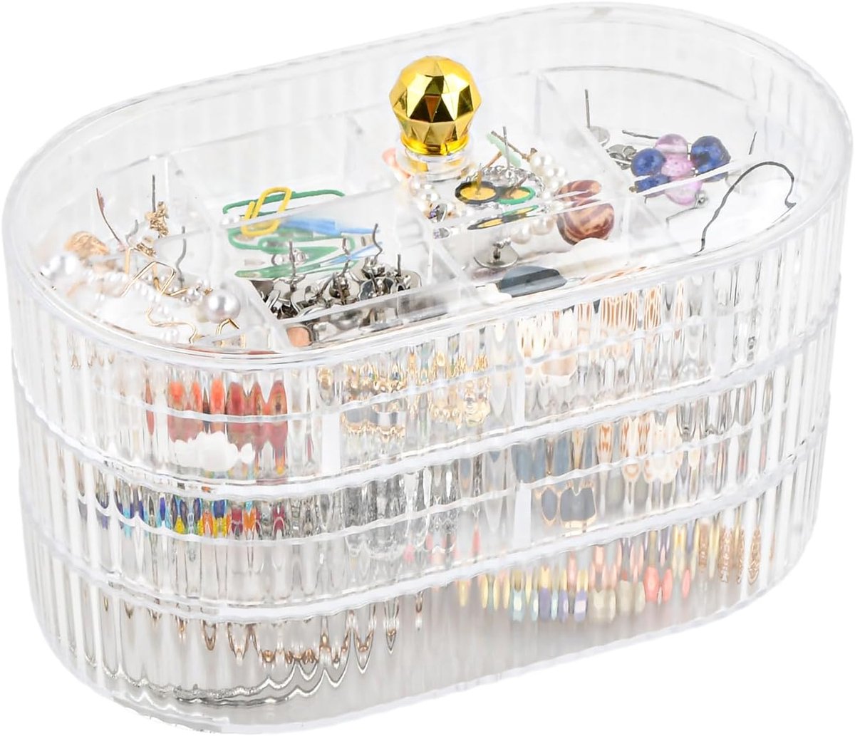 Sieraden Organizer - 3 Laags Acryl - Voor Oorbellen, Ringen en Armbanden - Duurzame Opslag - ShopVlot