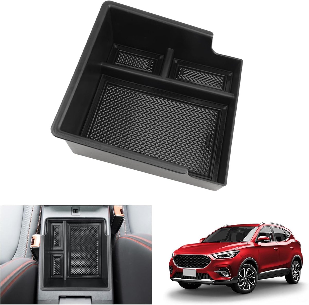 Centre console opbergdoos MG ZS 2022-2024 - zwarte ABS kunststof - extra opbergruimte - ideaal voor handrem - ShopVlot
