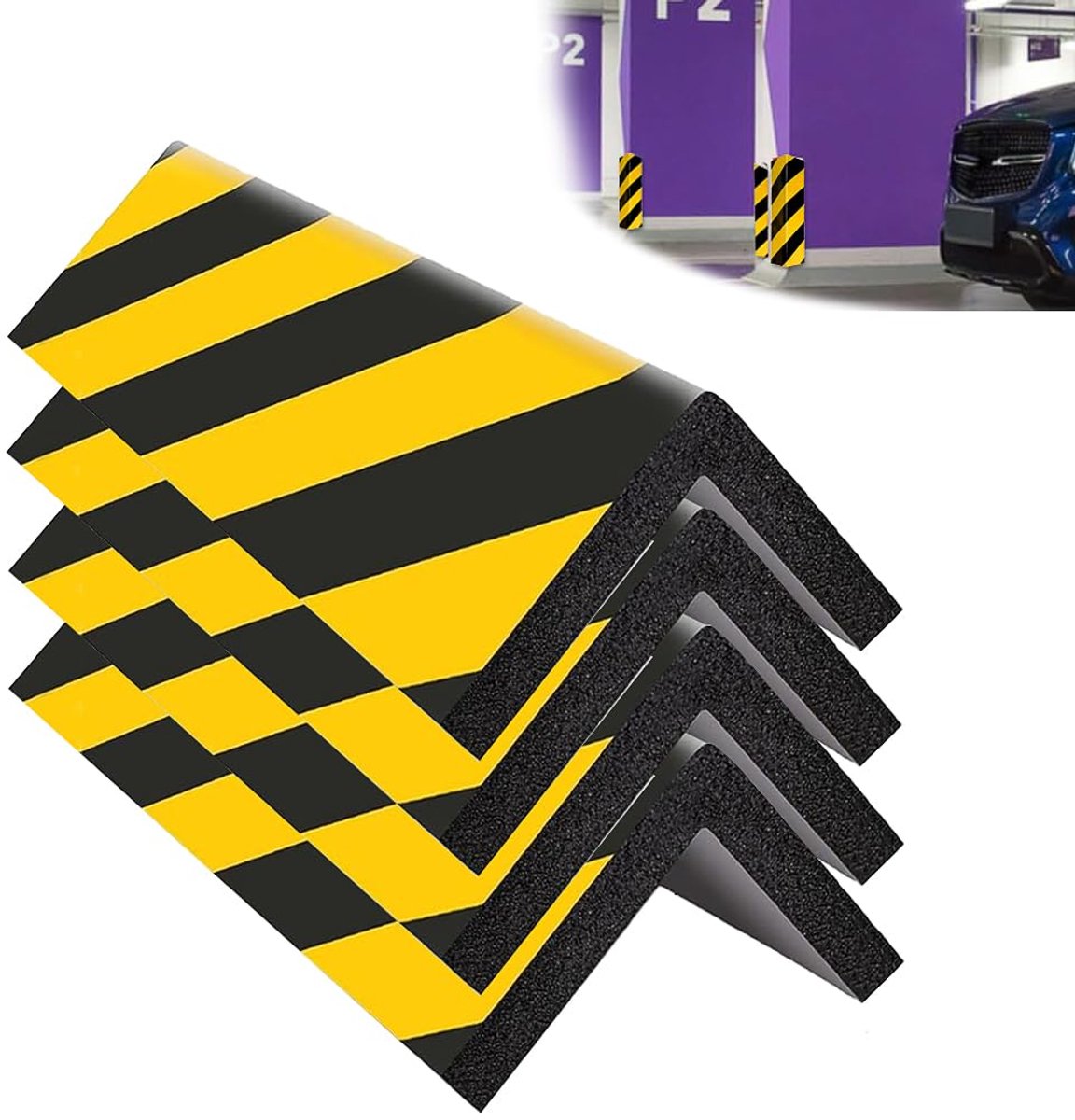Garage randbeschermer 4 stuks - Zelfklevend - EVA-schuim - Bescherming van deur en muur - ShopVlot