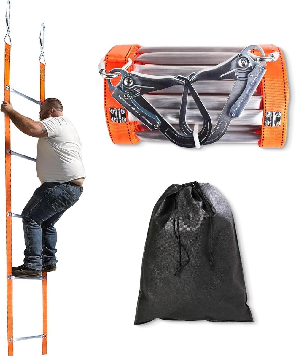 Brandladder 5m - Opvouwbaar - Tot 450kg draagvermogen - Veiligheid bij noodsituaties - ShopVlot