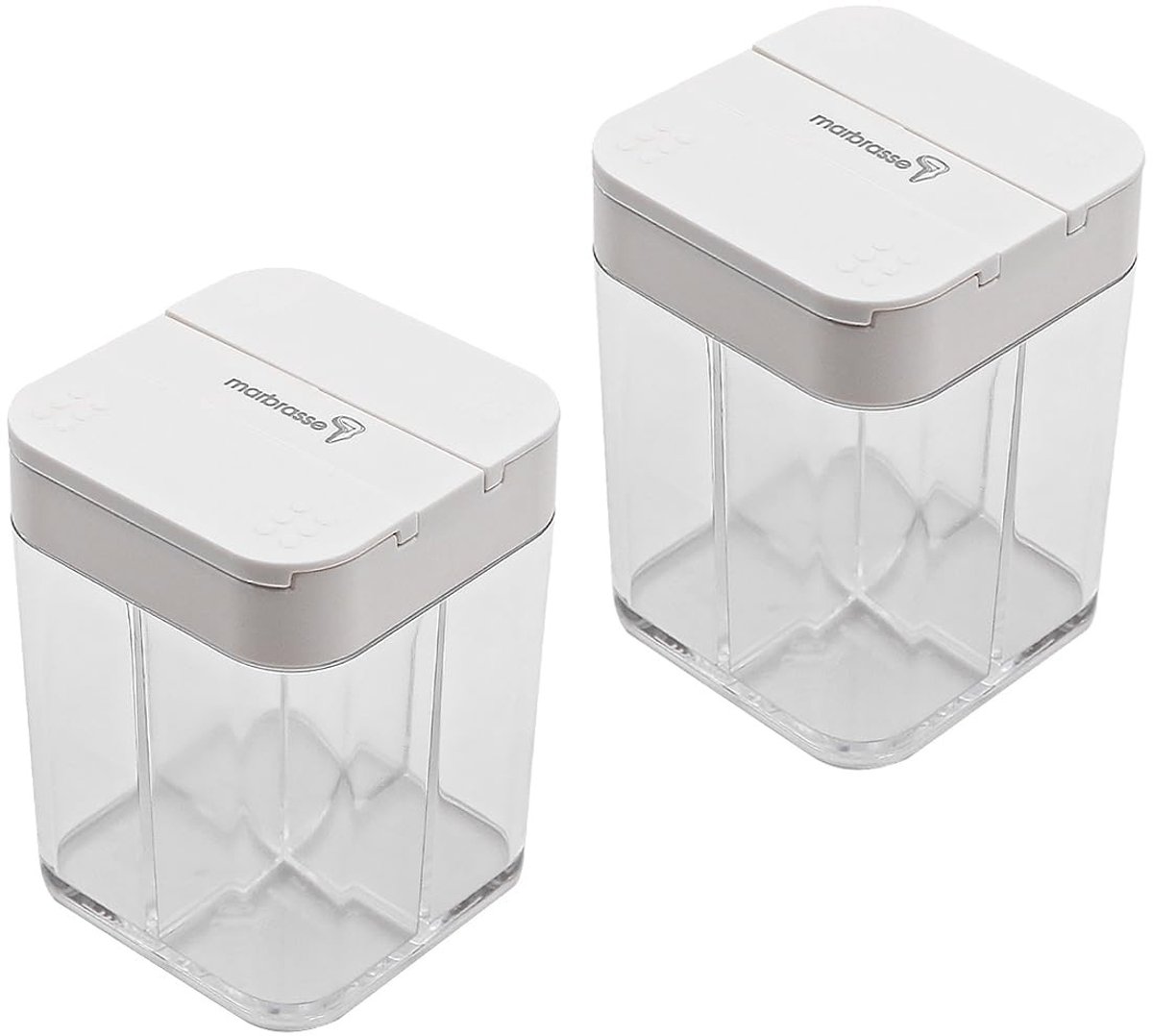 Dailygoods- Kruidendozen Vochtbestendig - Kruidenpotjes - Set van 2 - Plastic - Hygiënisch - Afmetingen 8,2 x 6,1 x 6,1 cm - Kruidenpot