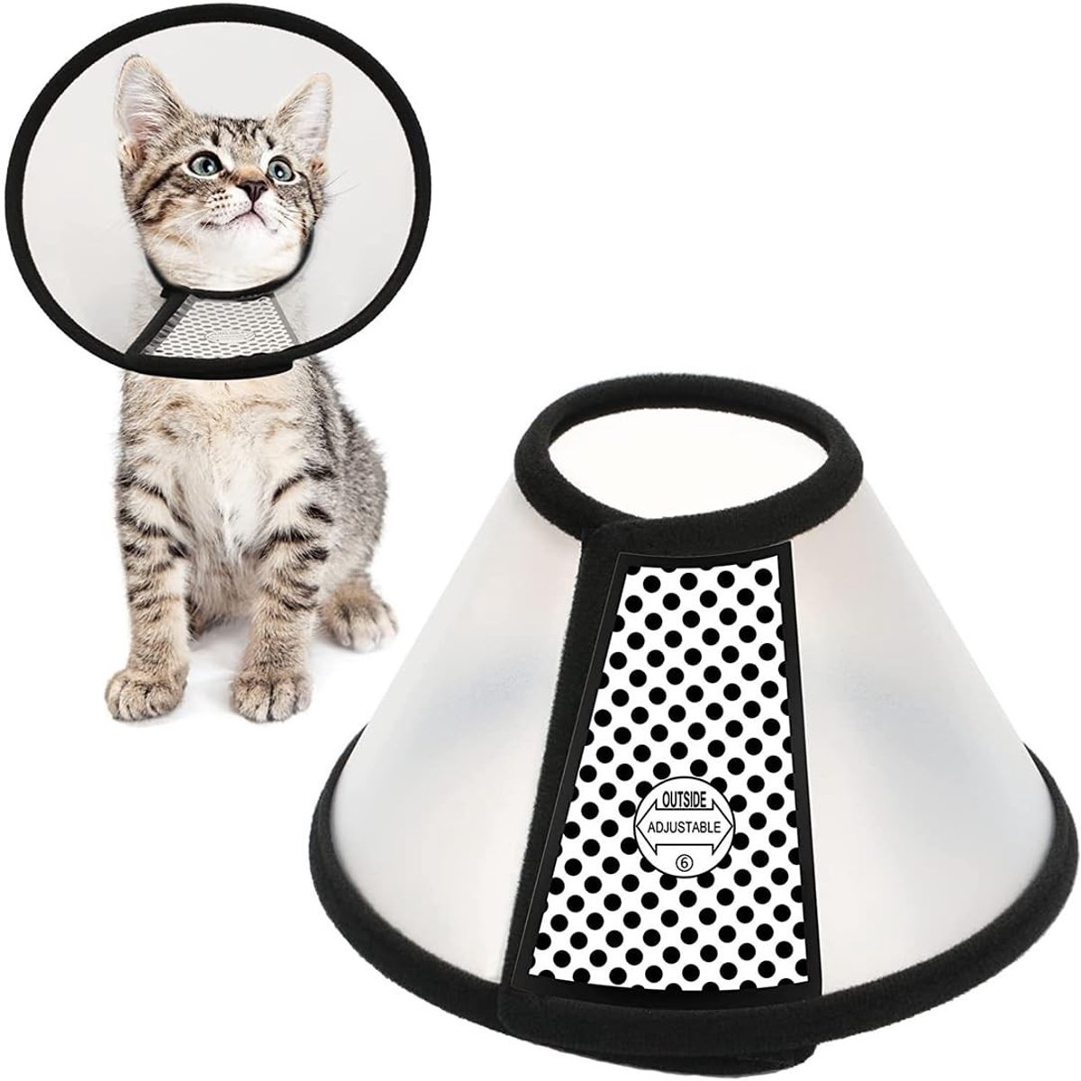 Dailygoods- Halsband Zacht - Beschermende Kraag - Elizabethaanse Kraag - Voor Kittens/Puppy's - Verstelbaar - XS (18-22 cm) - Halsband Voor Huisdieren