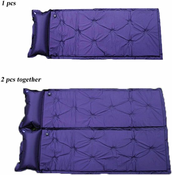 Kampeer Mat - Slaapmat Luchtbed - Buiten slapen - Ingebouwde voetpomp - 180x60cm - Legergroen — afbeelding 5