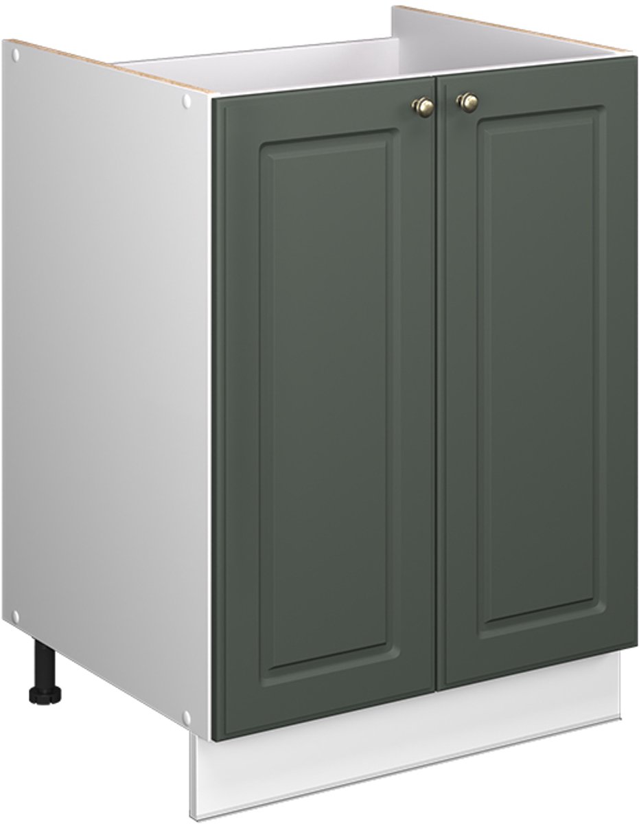 Vicco Wastafelkast Fame-Line, Groen-Goud Landhuis/Wit, 60 cm