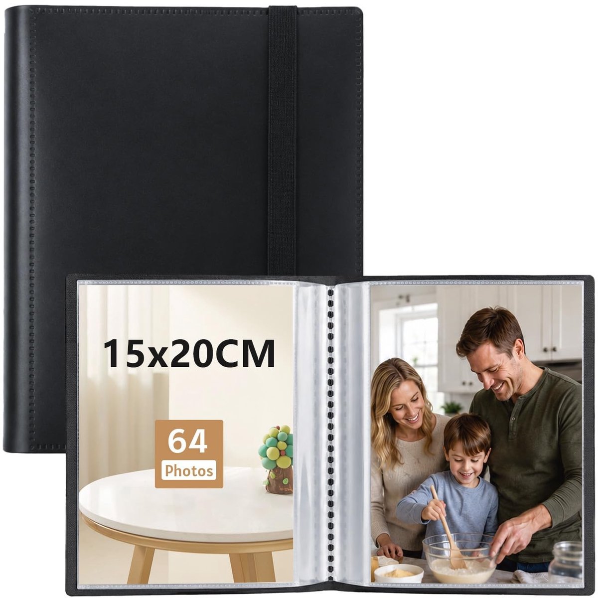 Dailygoods- Fotoalbum 6x8 Inch - 64 Foto's - Waterdicht - Kunstmap - Kunstenaarsmap - Duurzame Hoes - Bescherming tegen Schade
