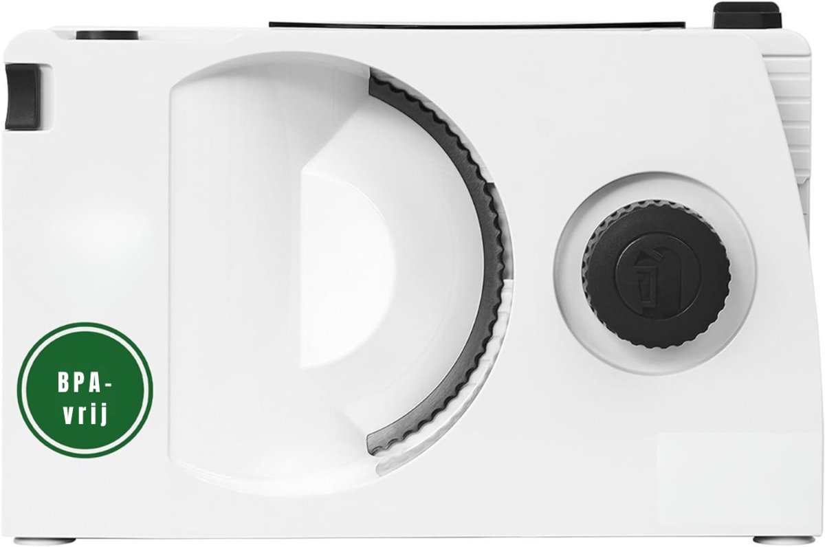 QORA® Vleessnijmachine - Snijmachine Allessnijder - Vlees Snijmachine voor Thuis - Wit - 34cm x 27cm x 21cm