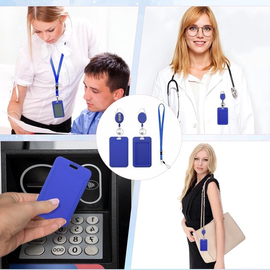Retractable Lanyard Badge Holder voor ID Badges - Ideaal voor Leraren en Verpleegkundigen - Royal Blue, Duurzaam en Handig — afbeelding 4