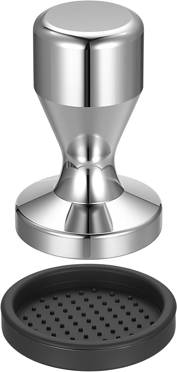 Espresso Tamper 51mm RVS met Siliconen Kussen voor Thuis en Kantoor - Perfecte Koffie Stampers voor Barista's en Koffieliefhebbers