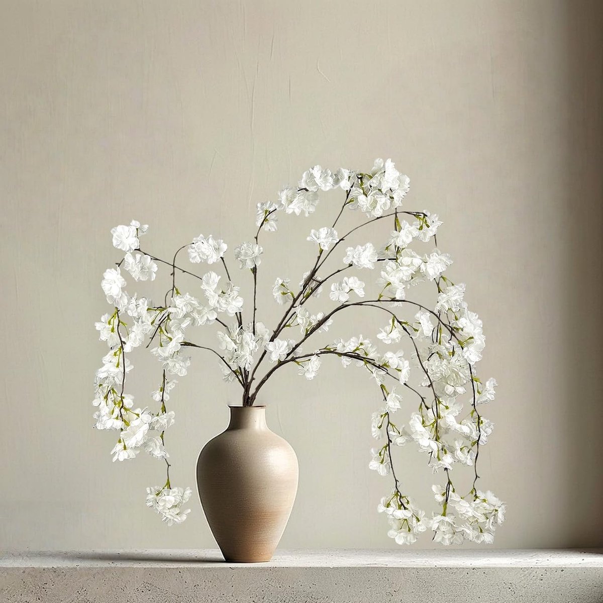 Dailygoods- Kersenbloesemtakken 133 cm - Kunstmatige Bloemen - Faux Pruimenbloemen - Decoratie Binnen/Buiten - Bruiloft/Feest - Realistisch Gevoel - Nep Bloemen