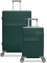 BHPPY Kofferset 2 delig - Handbagage koffer 28L - Reiskoffer 86L - TSA slot - Signature kofferset Jungle Green