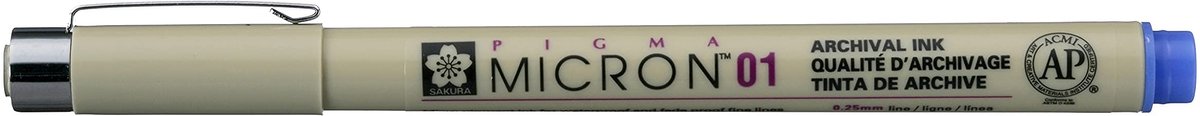 Dailygoods - Pigma Micron 01 - 0,25 mm Waterproof Fineliner - Blauw