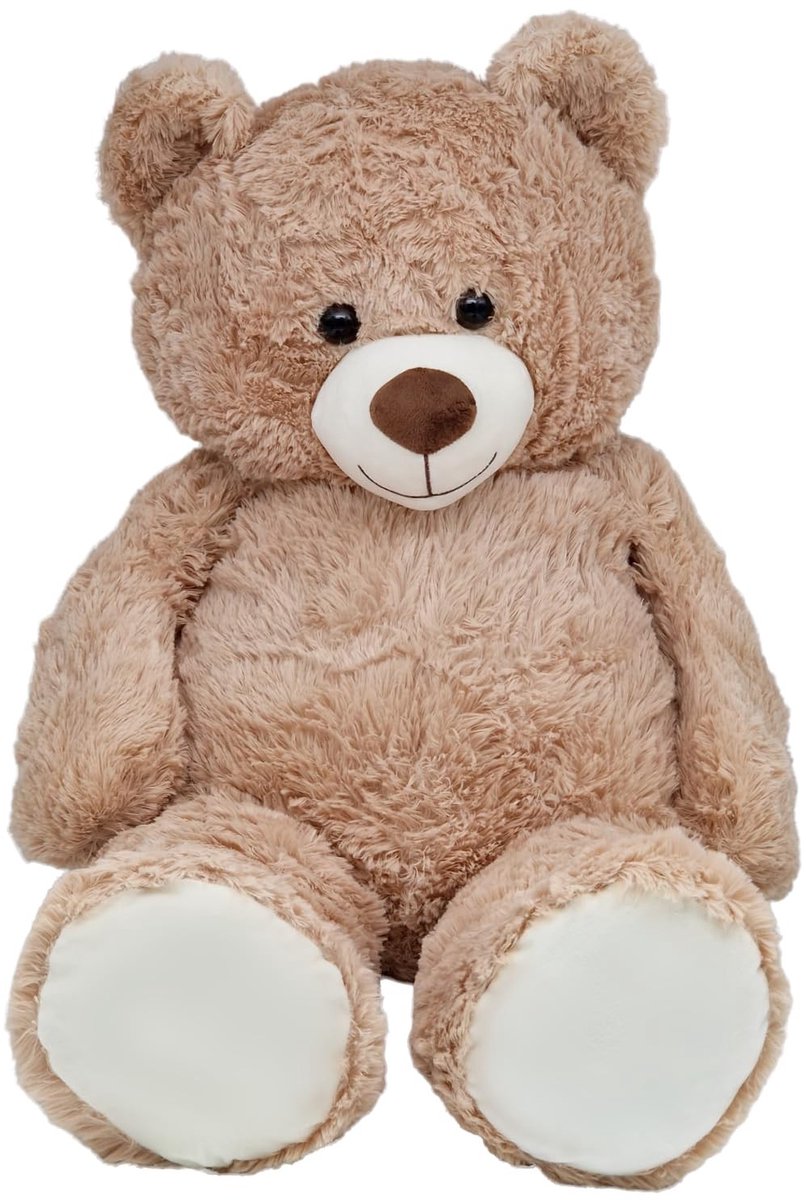 Dailygoods- Knuffelbeer XXL 100 cm - Zachte Pluche Knuffel - Teddybeer - Beige Knuffel - Perfect Cadeau - Vriendelijke Uiterstraling