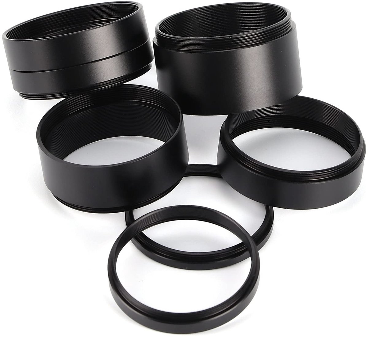 Dailygoods - Telescoop Spacer Ringen Fotografie Verlengbuizen Zwart Aluminium Legering 8 Stuks Set 3 5 7 10 12 15 20 30mm Lens Adapter Ring Verlengbuis Astronomische Telescoop Accessoire