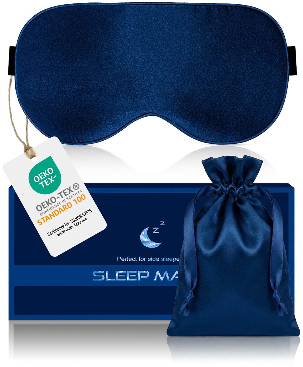 Dailygoods- Zijslaapmasker 100% biologische zijde - Lichtblokkerend - Verstelbare band - Ergonomisch ontwerp - Ademend - Luxe slaapoplossing - Slaapmasker