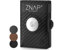 Slimpuro Znap Airtag Portemonnee voor heren, Slim Wallet met muntvak, Air Tag Wallet kaarthouder heren & dames, Mini portemonnee met kaarthouder, Portemonnee voor 8 kaarten