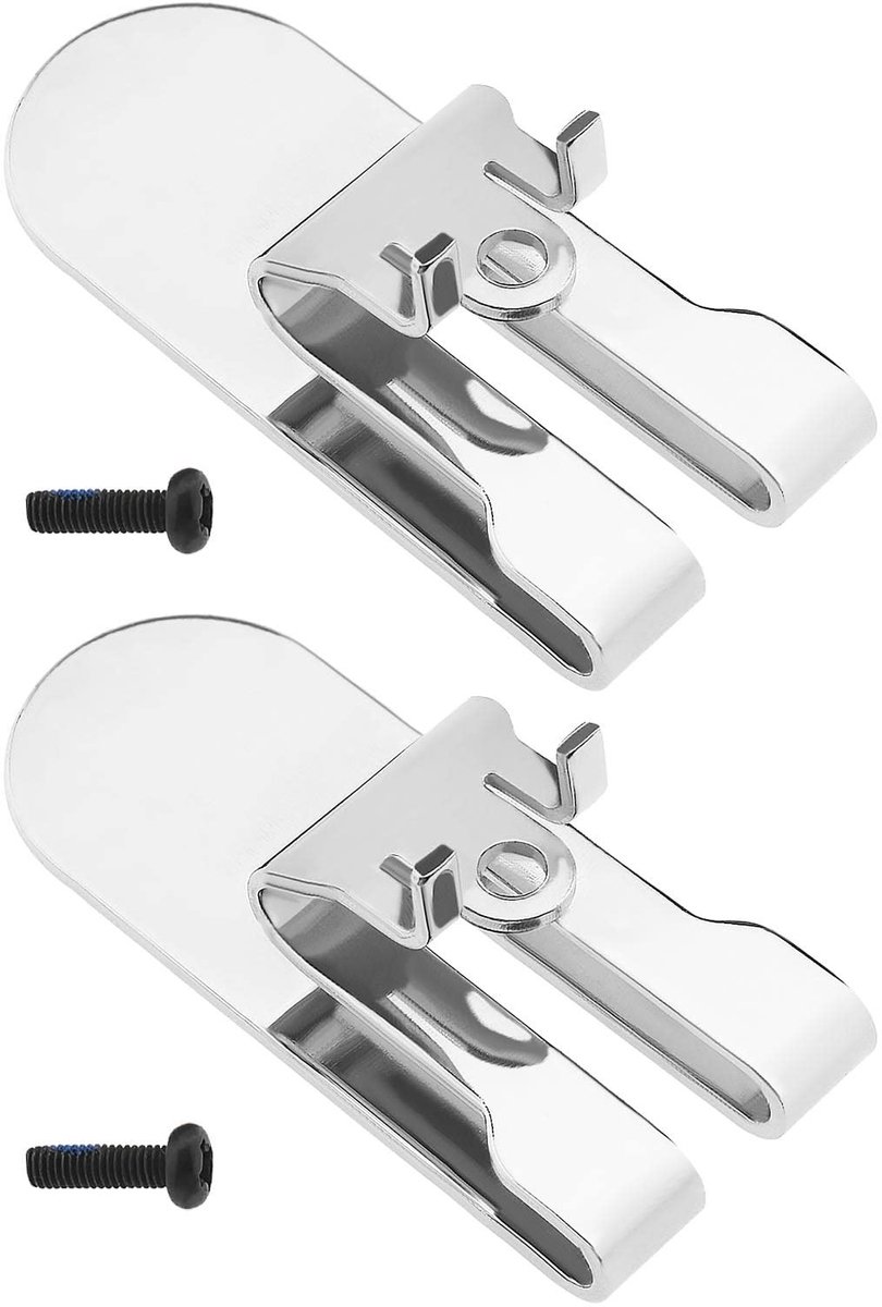 Dailygoods - Riemhaakclip - Compatibel met DeWalt - Metaal - Riemhaakclips - 2 stuks - Voor elektrisch gereedschap - Zilver