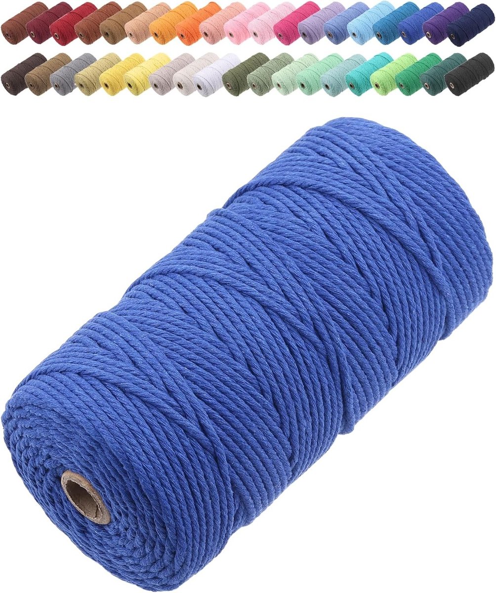 Katoenen Macramé Touw 3 mm x 150 m, Zacht en Sterk, Ideaal voor Macramé Projecten en Creatieve DIY Kunstwerken