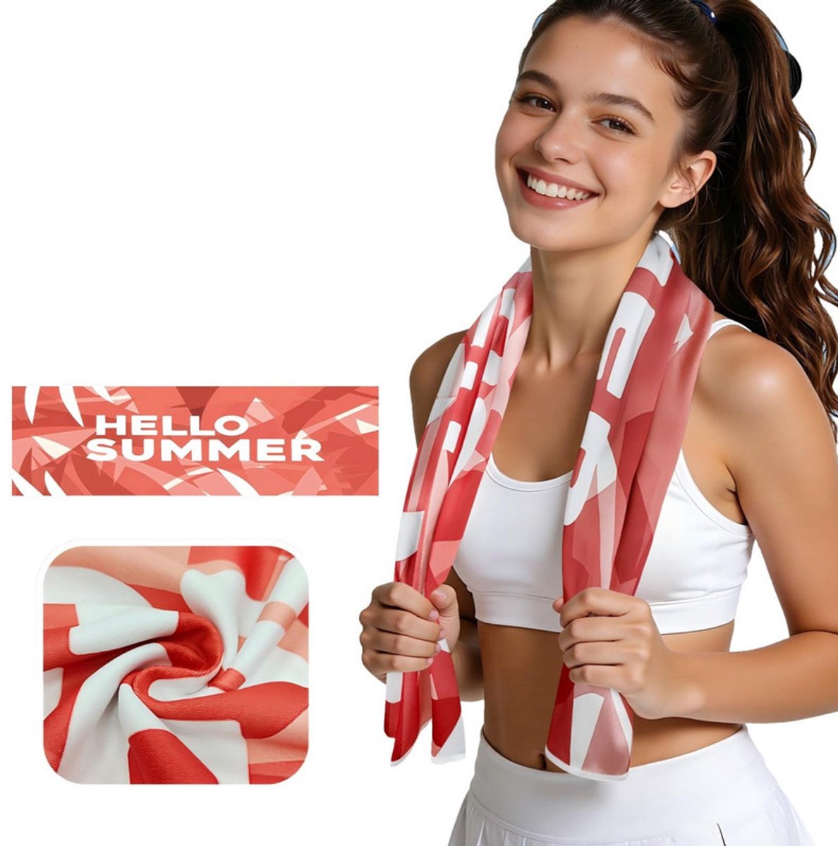30x100 cm Koelhanddoek – Sneldrogende zomerhanddoek – Sporthanddoek – Yogamat-handdoek – Fitnesshanddoek om zweet af te vegen – Handdoek met print – Draagbare fitnesshanddoek – Unisex – Zweetafvoerend voor fitness, yoga, hardlopen, zwemmen en meer