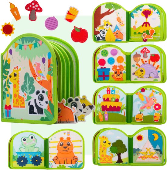 Mauzek® Busy Board Bos - Montessori speelgoed - Peuter Speelgoed - Dreumes - Activiteitenboek - Sensorisch Speelgoed - Reisspeelgoed - Educatief Speelgoed - Jongens - Meisjes - Voor in de auto - Voor onderweg - 1 jaar - 2 jaar - 3 jaar - 4 jaar