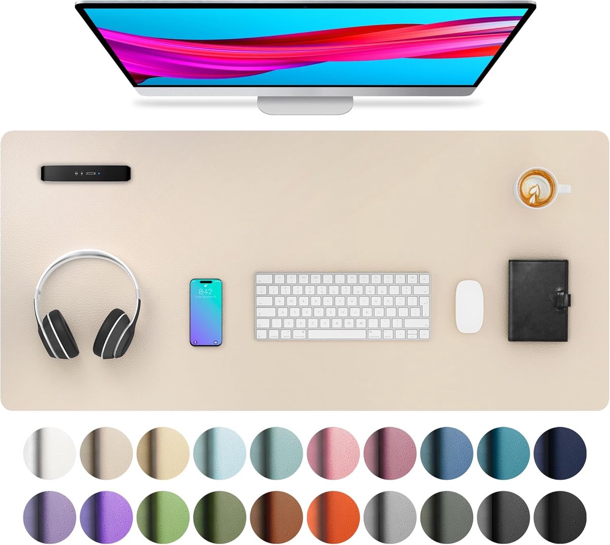 SnelShoppen - Aothia Lederen Bureau Pad, Muismat, Antislip PU Lederen Bureau Blotting Papier, Laptop Bureau, Waterdicht Schrijf Pad voor Kantoor en Th
