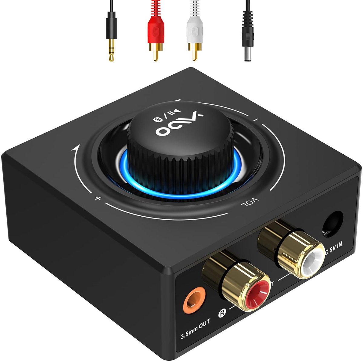 SnelShoppen - Bluetooth 5.3 Receiver, 30m RCA Adapter, 3.5mm Jack AUX HiFi, Draadloze Muziekstreaming voor Thuis Stereo/Speaker/PC/Tablet/Smartphone