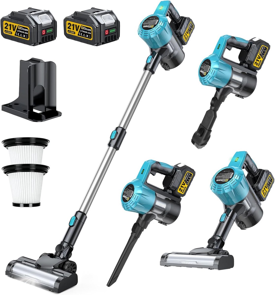 Thijox - Accustofzuiger Draadloos 55000 Pa - 650 W Borstelloze Motor - 70 min Autonomie - 1,6 L - Anti-Klitborstel - Voor Dierenharen, Tapijten, Harde