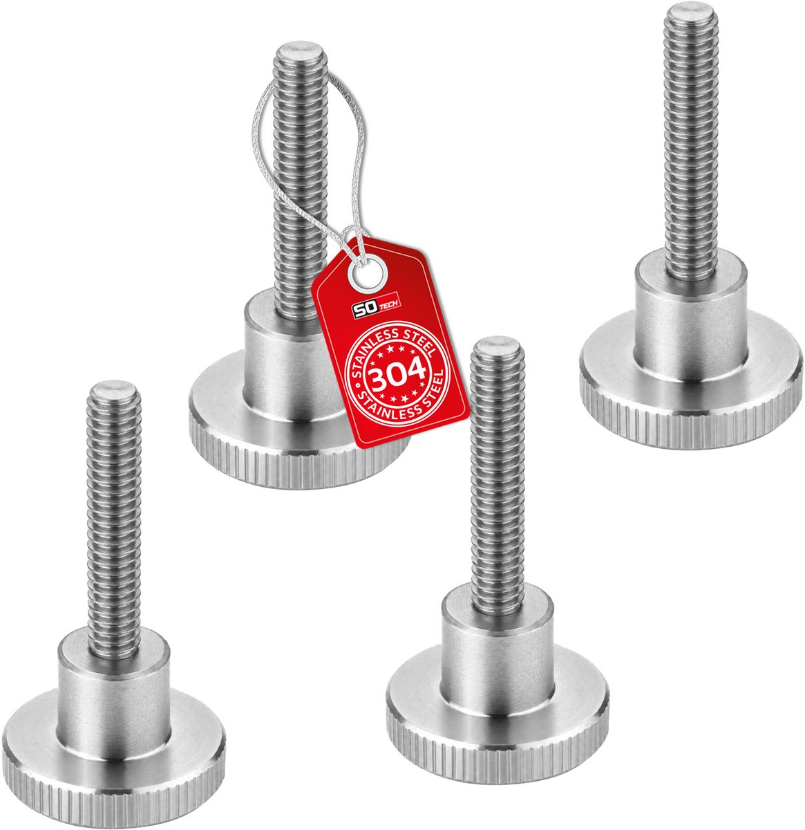 Kartelschroef (hoog) M8x40 roestvrij staal SS304 (VE4)