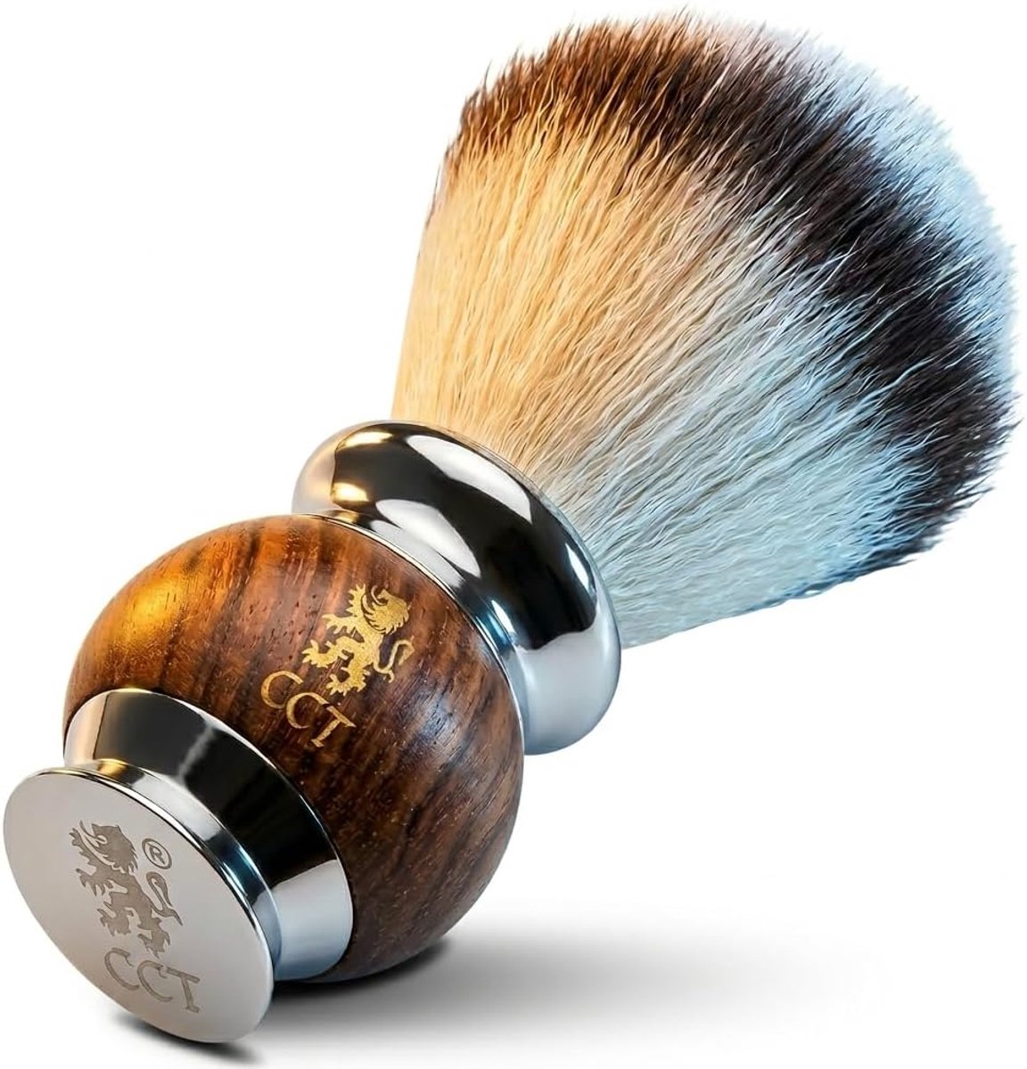 Thijox - Luxe Scheerkwast van Missanda-Hout en Roestvrij Staal met Vegan Zilvertip Dashaartjes voor Zeep, Schuim of Crème - Perfect voor de Moderne Ma