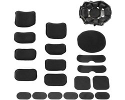 Thijox - 19-delige universele helmbekleding set | Vervangende accessoires voor motorhelm | Vermindert helmbeweging | Pijnloze bescherming | Zwart | Ho