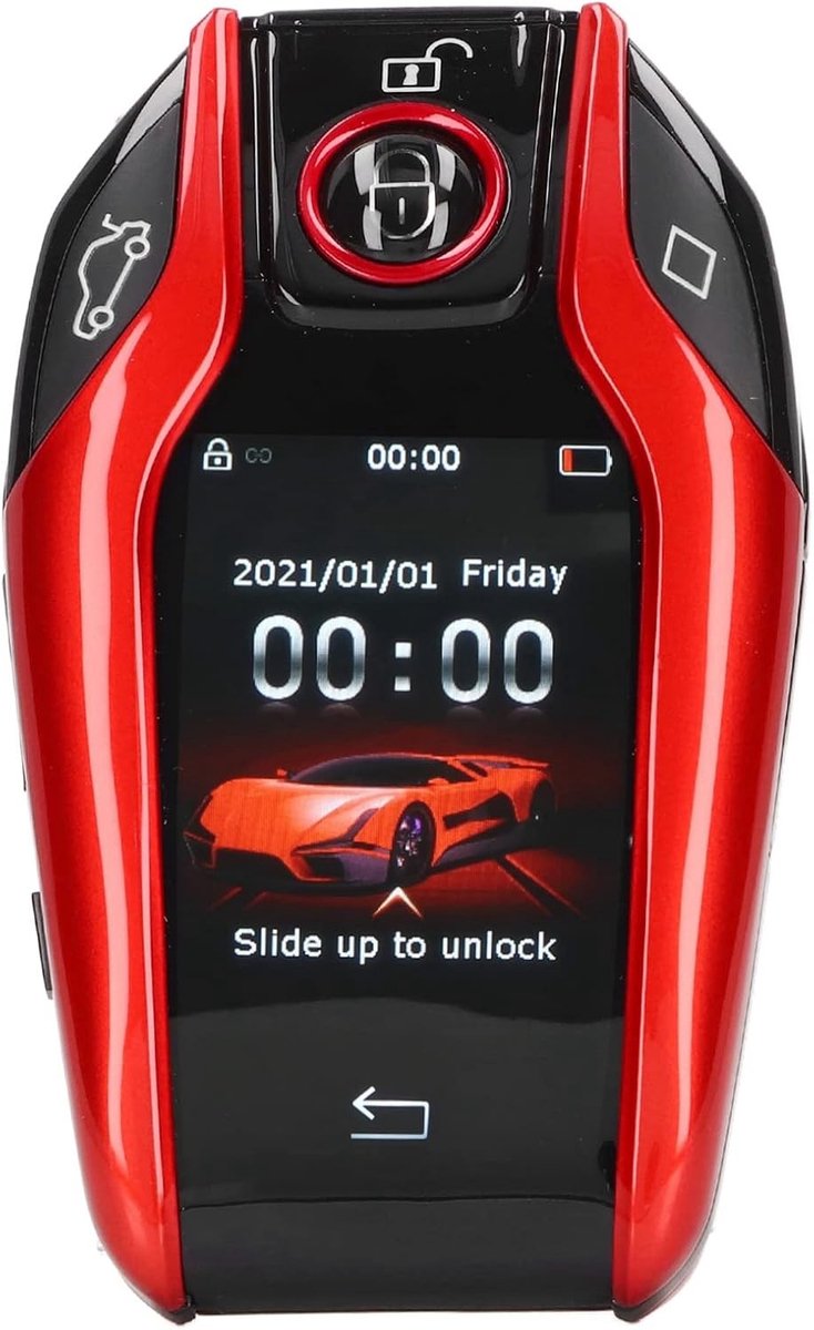 Slimme afstandsbediening voor auto met LCD touchscreen, keyless entry, raam- en kofferbakbediening, anti-verlies functie voor alle motoren
