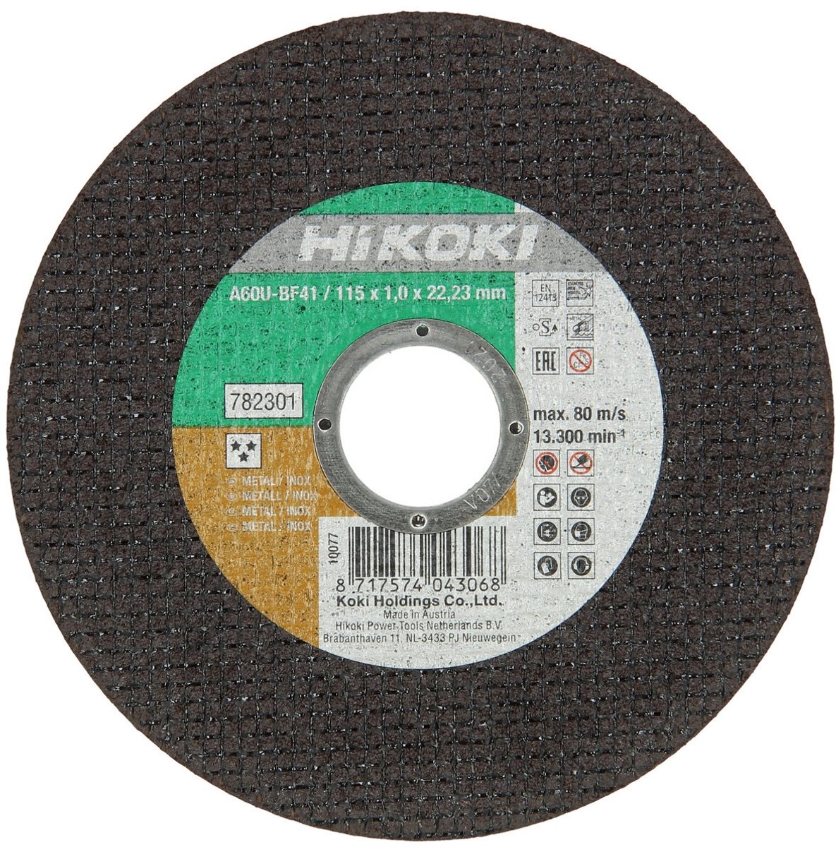 HiKOKI Doorslijpschijf voor RVS/metaal 115x1mm - 782301