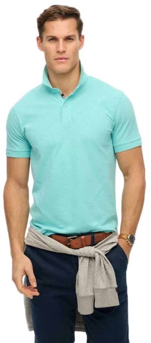 Superdry City Pique Korte Mouw Poloshirt 2XL Man Turquoise